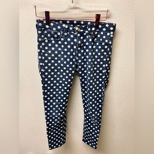 Kate Spade Women's Navy Blue Polka Dot Skinny Jeans